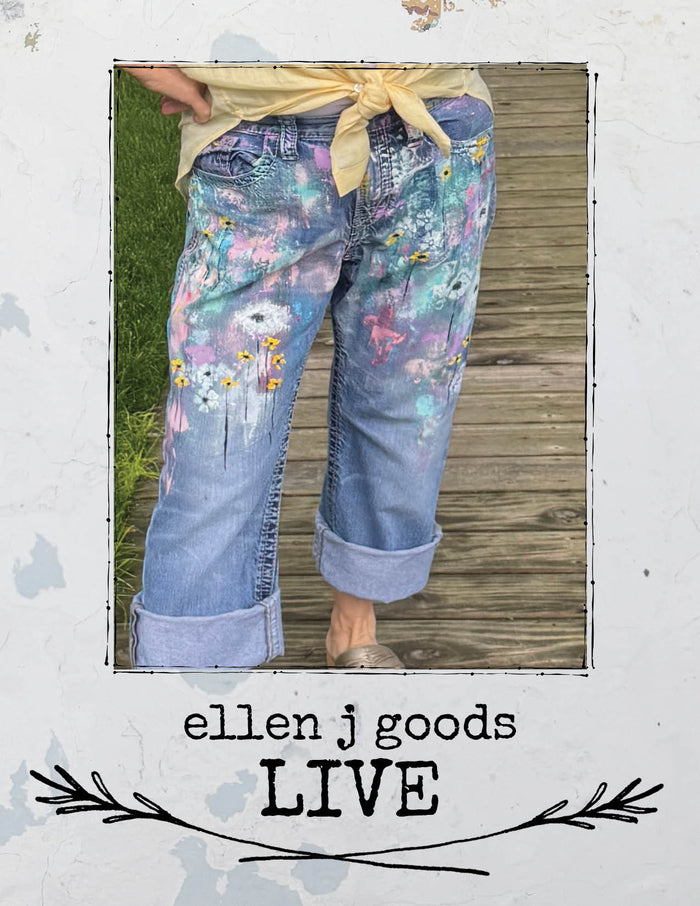 Denim Dupe Makeover for Pennies with Pentart fabric paint 6/24/26