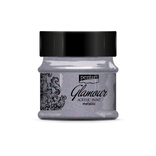 Glamour Metallic Acrylic Paint Platinum 50ml