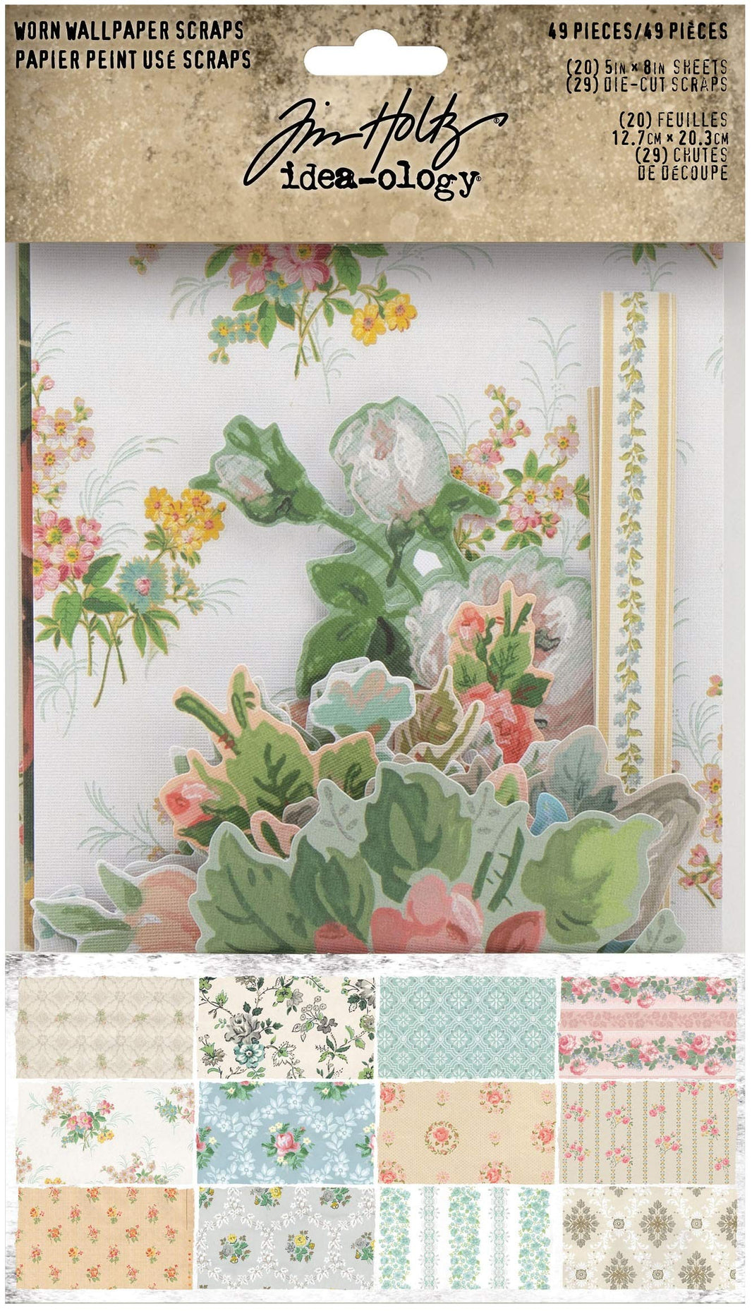 Tim Holtz Worn Wallpaper Scraps