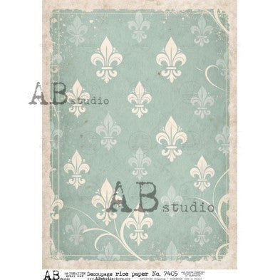 Vintage Fleur-de-Lis Background Pattern Decoupage Paper - A4