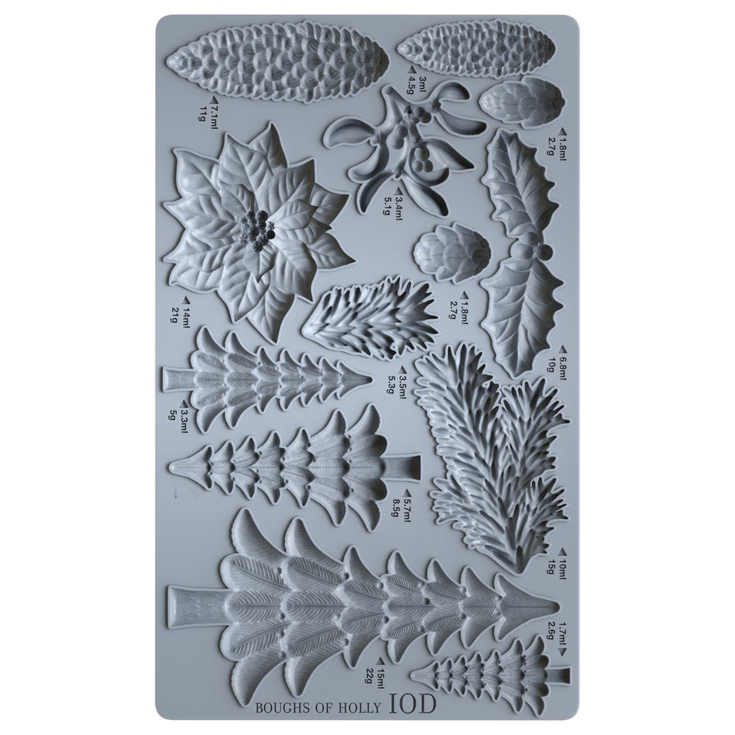 Boughs of Holly 6x10 Decor Moulds