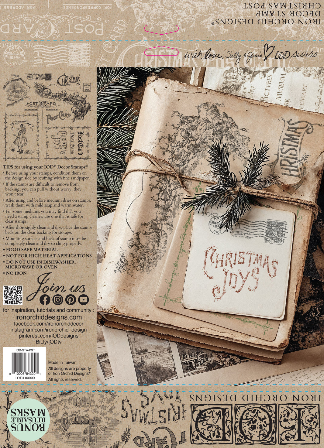 Christmas Post 12x12 IOD Stamp