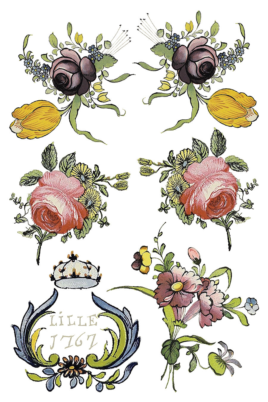 Fairytale Floral IOD Transfer 8×12