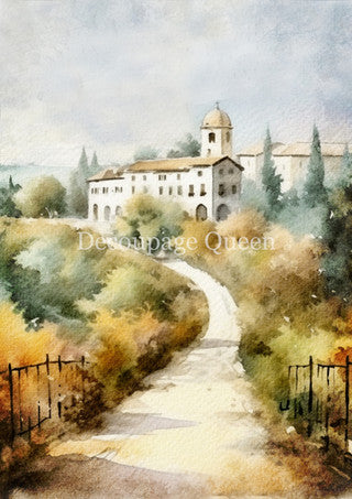 Tuscan Villa, rice paper design by Decoupage queen, arts & entertainment > hobbies & creative arts > arts & crafts > art & crafting materials > art & craft paper > drawing & painting paper, for decoupage and crafting