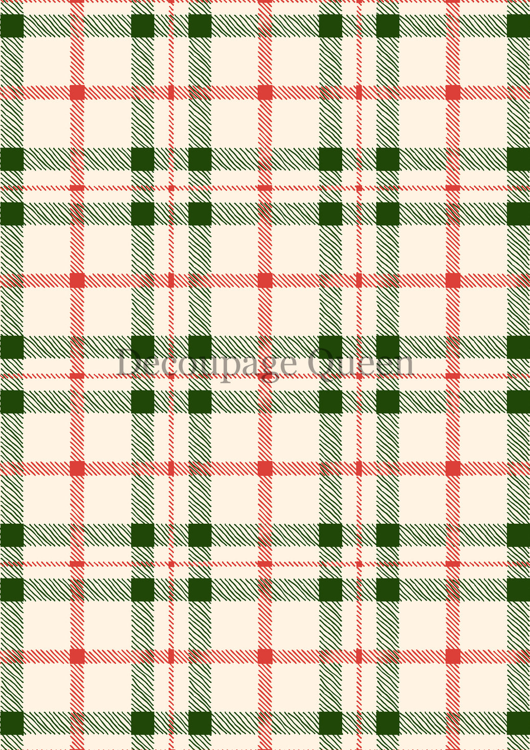 Decoupage Queen Christmas Plaid Rice Paper