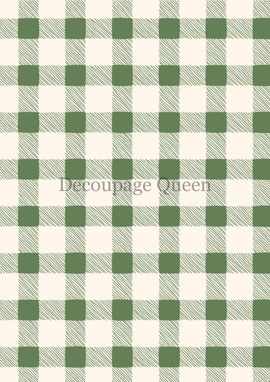 Decoupage Queen Green Checks Rice Paper