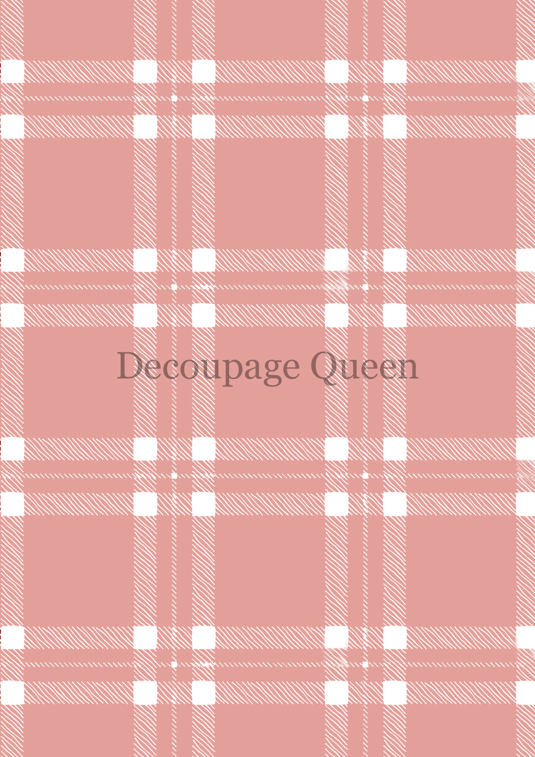 Decoupage Queen Pink Plaid Rice Paper