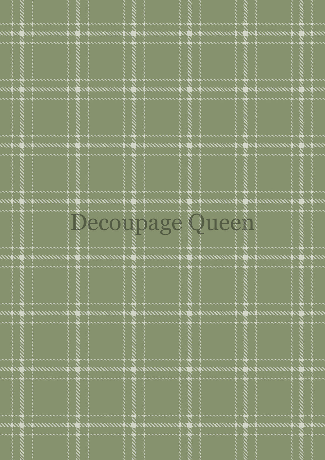 Decoupage Queen Green Plaid Rice Paper