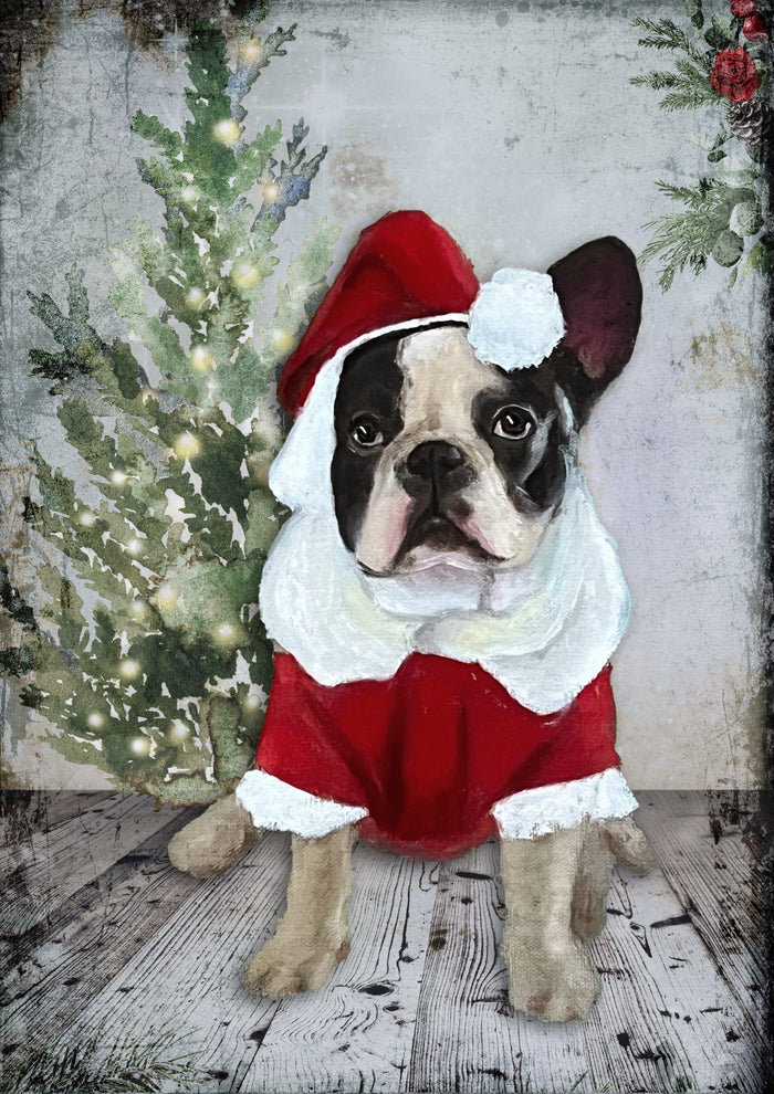 Teresa Rene Art - Christmas Frenchy, rice paper design by Decoupage Queen, arts & entertainment > hobbies & creative arts > arts & crafts > art & crafting materials > art & craft paper > drawing & painting paper, for decoupage and crafting