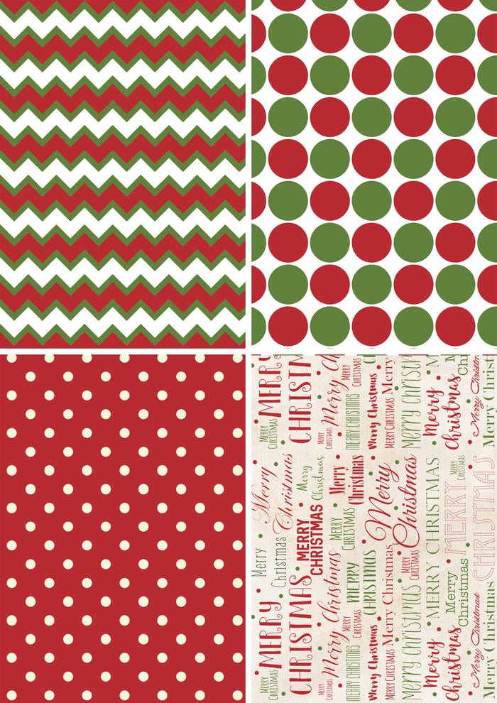 Christmas Wrapping Four Pack, rice paper design by Decoupage Queen, arts & entertainment > hobbies & creative arts > arts & crafts > art & crafting materials > art & craft paper > drawing & painting paper, for decoupage and crafting