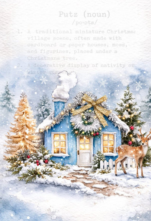 Putz House Blue - Christmas Houses - Shannon Stefanacci