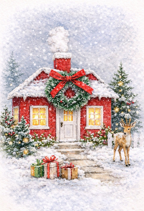Putz House Red - Christmas Houses - Shannon Stefanacci