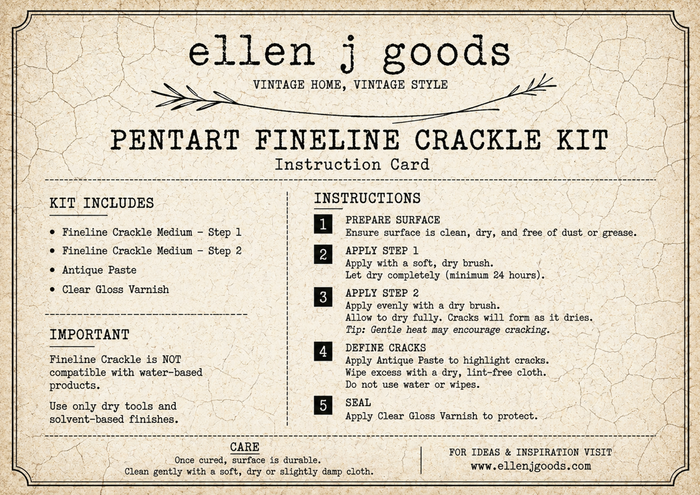 Pentart Fineline Crackle Complete Starter Kit