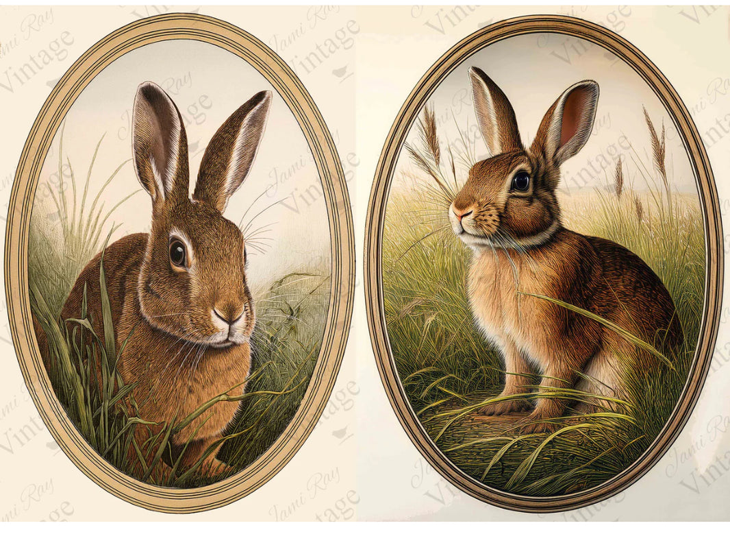 Antique Rabbit JRV Rice Paper A4