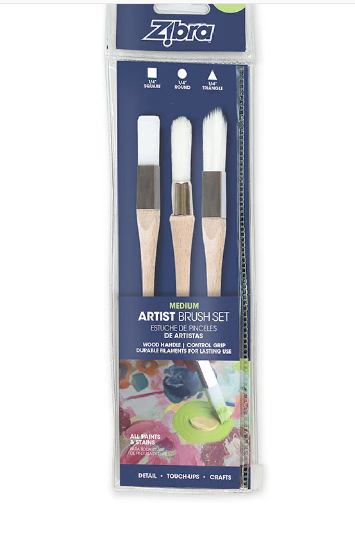 Zibra Medium Artist Brushes set of 3