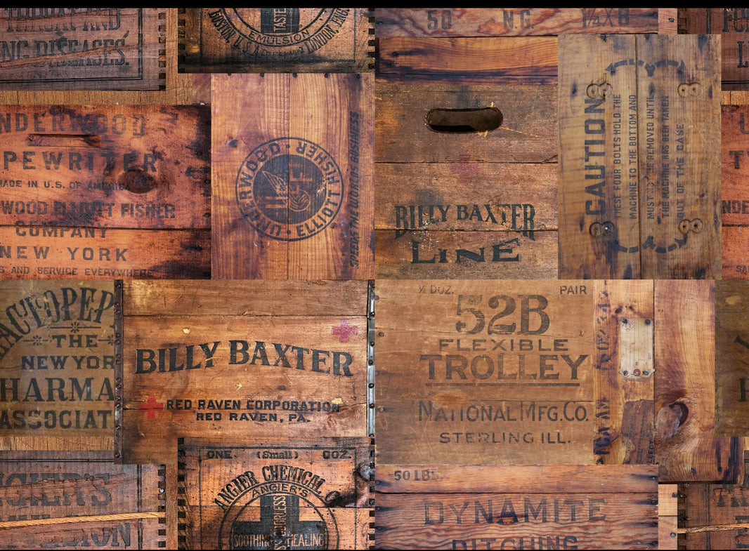 Roycycled Crate Collage 2024, design by Roycycled, arts & entertainment > hobbies & creative arts > arts & crafts, for decoupage and crafting