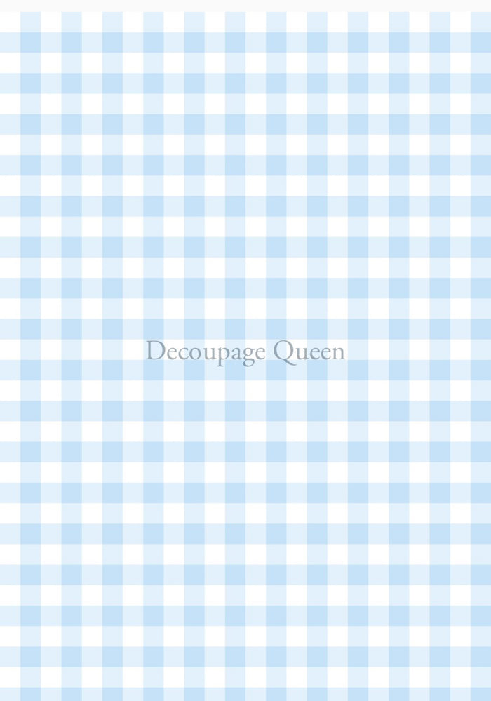 Blue Gingham 0543, rice paper design by Decoupage queen, arts & entertainment > hobbies & creative arts > arts & crafts, for decoupage and crafting