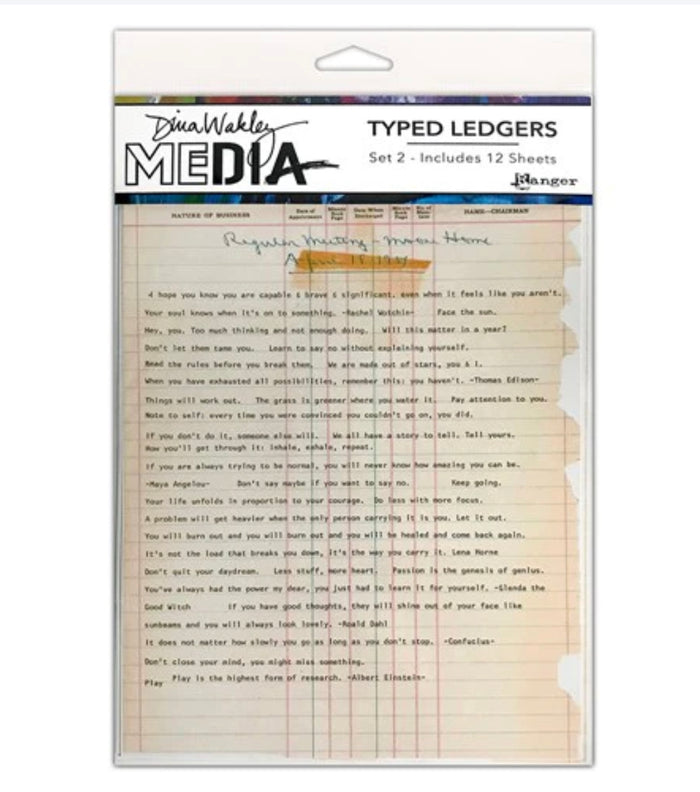 Dina Wakley Media Typed Ledgers 12/Sheets SET 2