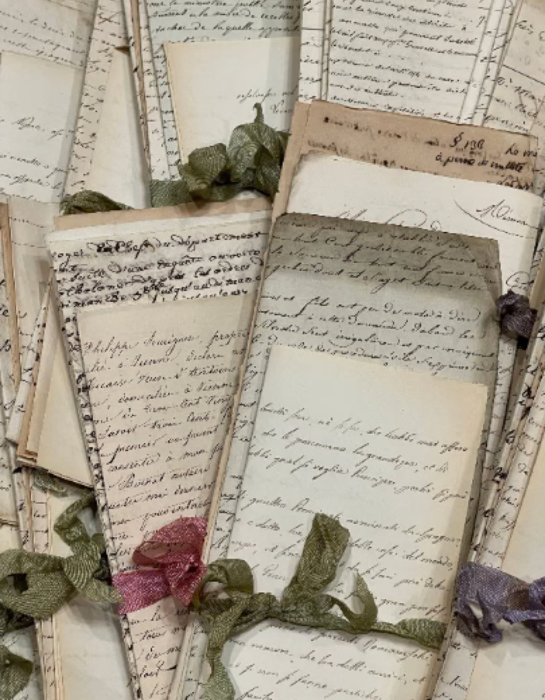 Original French Script Pages set of 5