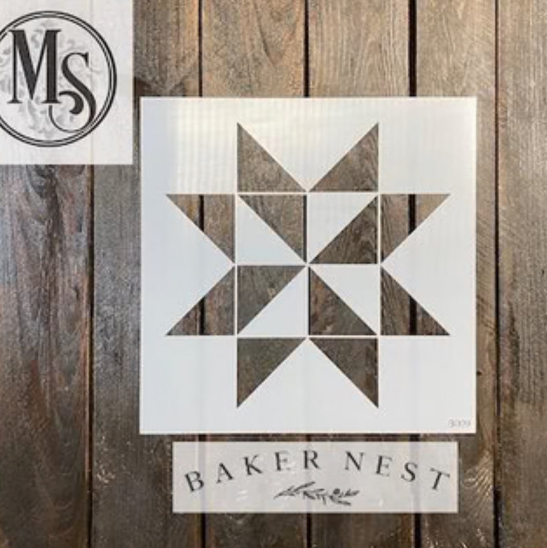 Baker Nest Stencil Snowflake Star 2 sizes