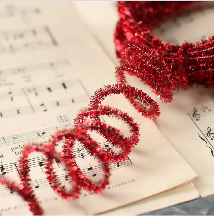 Wired Vintage Style Skinny Tinsel Garland.