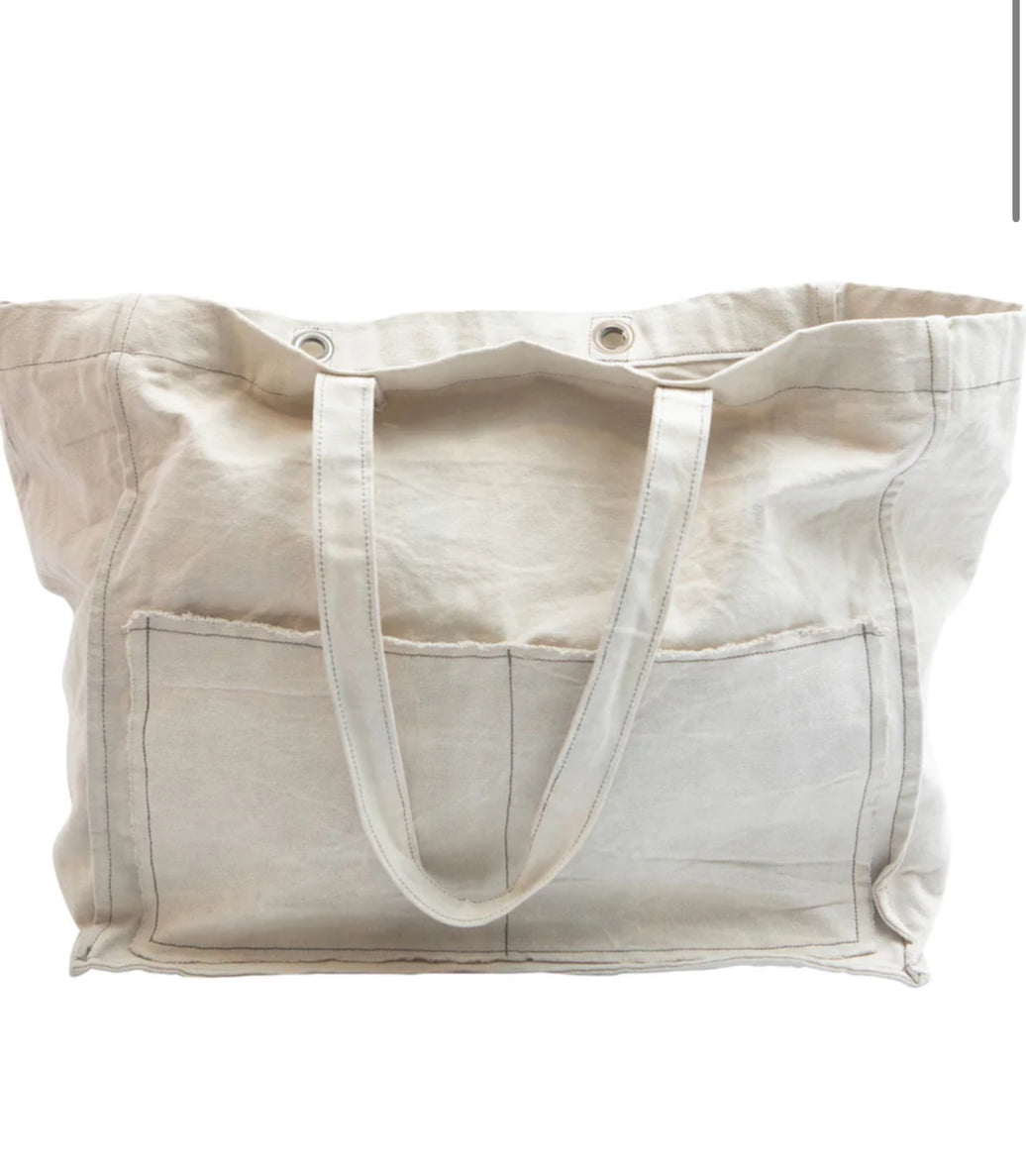 Distressed Canvas Tote Bag