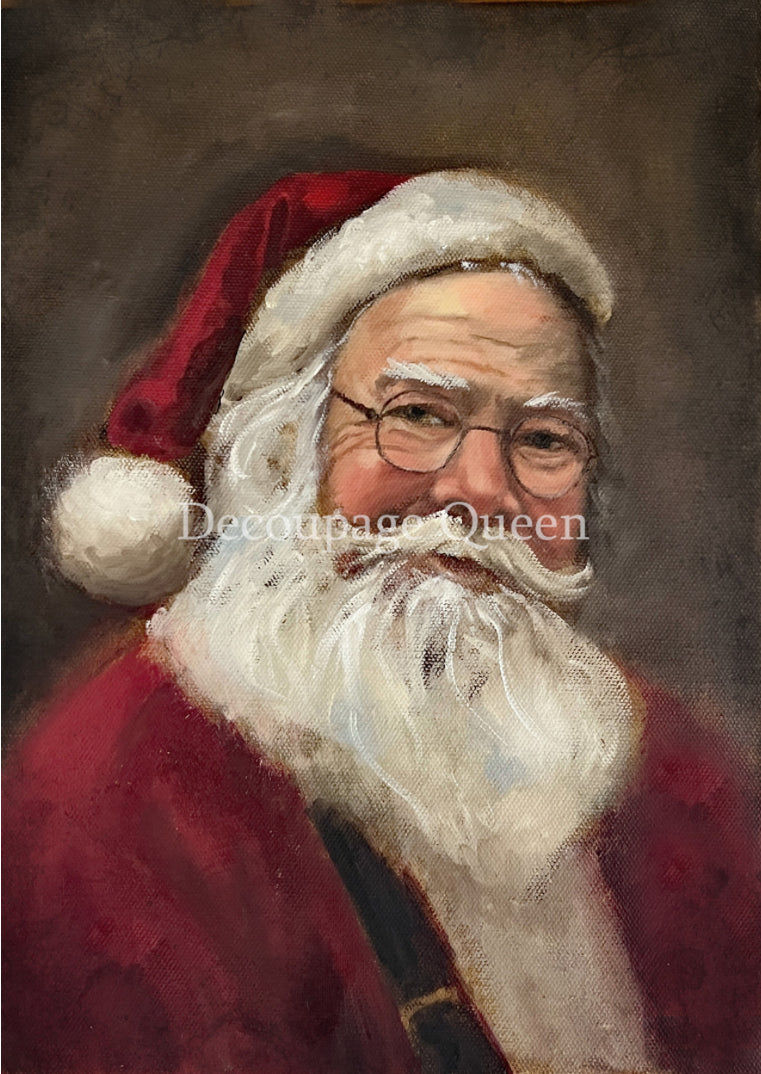 Santa Portrait, Teresa Rene Art, rice paper design by Decoupage queen, arts & entertainment > hobbies & creative arts > arts & crafts, for decoupage and crafting