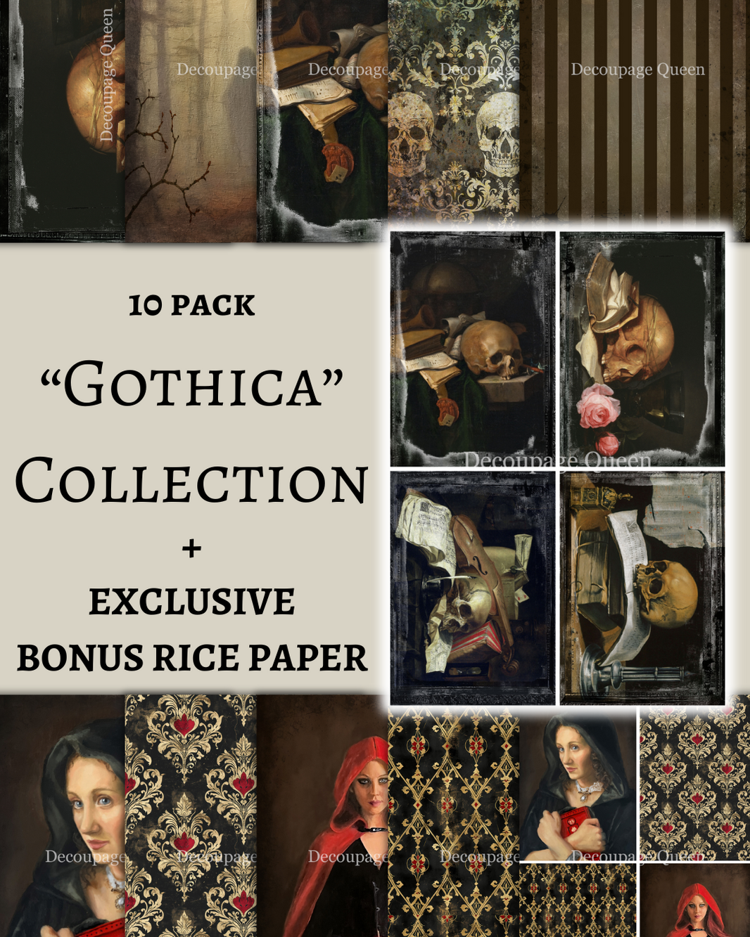 Decoupage Queen Gothica 10 Pack (W/ Bonus Paper)