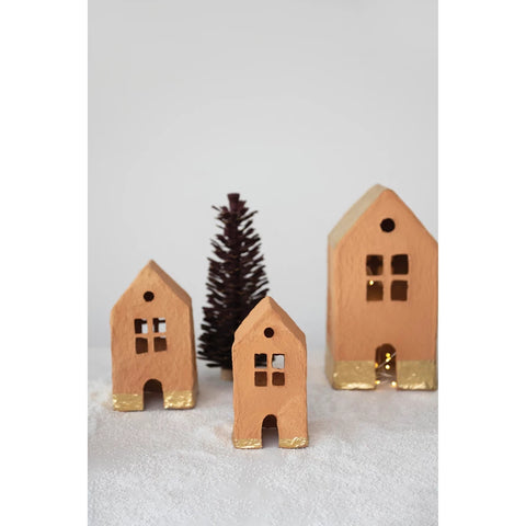 Set of three Paper Mache’ Houses