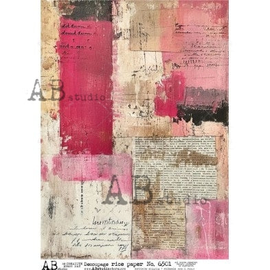 Pink Patch Background ABRP_6501, rice paper design by AB Studios, arts & entertainment > hobbies & creative arts > arts & crafts > art & crafting materials, for decoupage and crafting