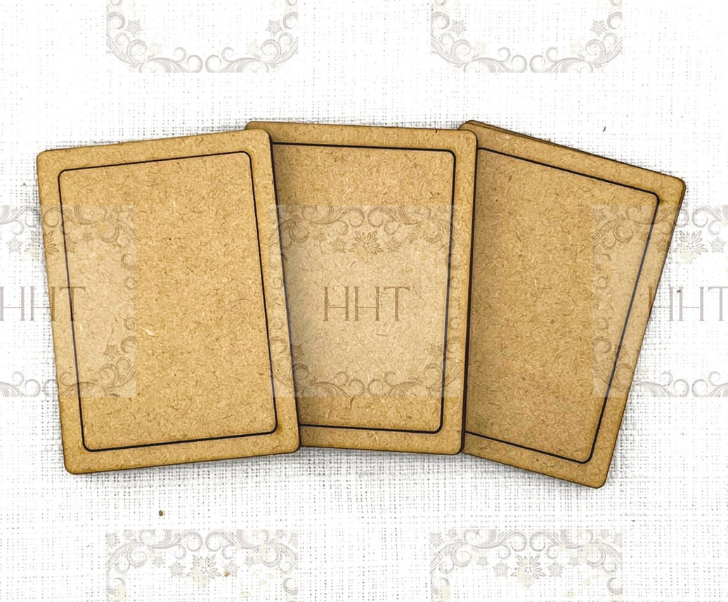 HHT MDF Set of 3 Framed ATC Cards 2.5" x 3.5"