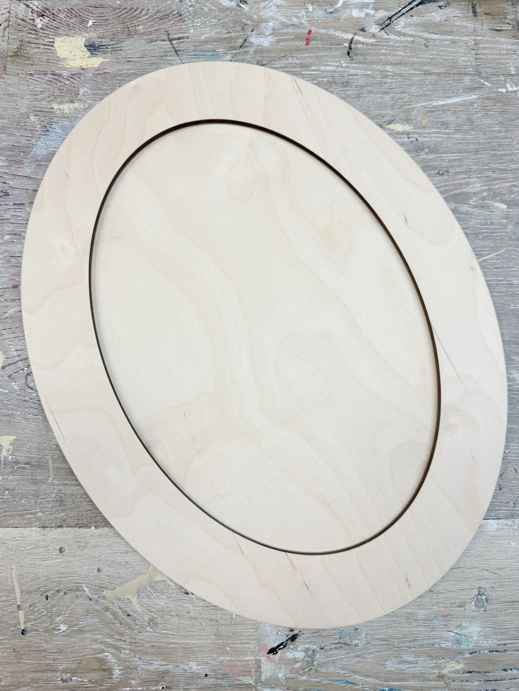Custom two part oval wood frame