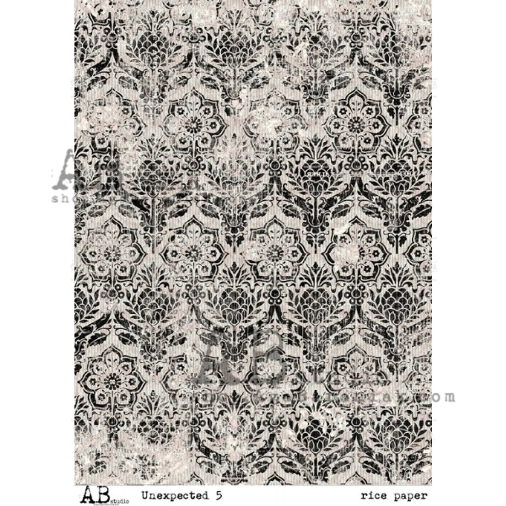 Black Damask Pattern Unexpected ABRP_0084