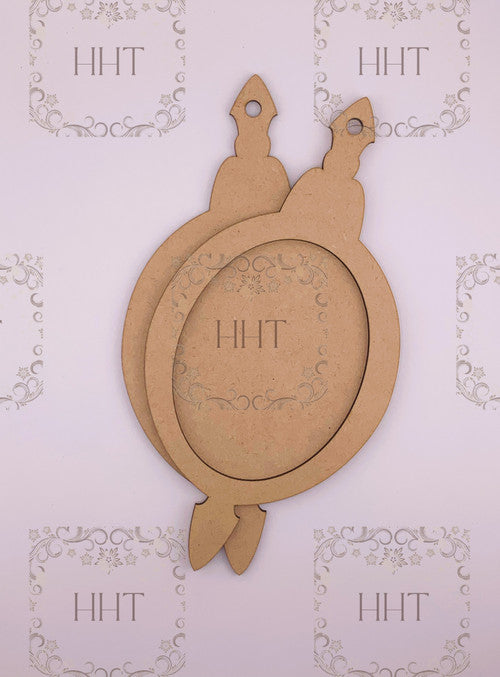 MDF Overlay Frame Ornament, 2 pieces