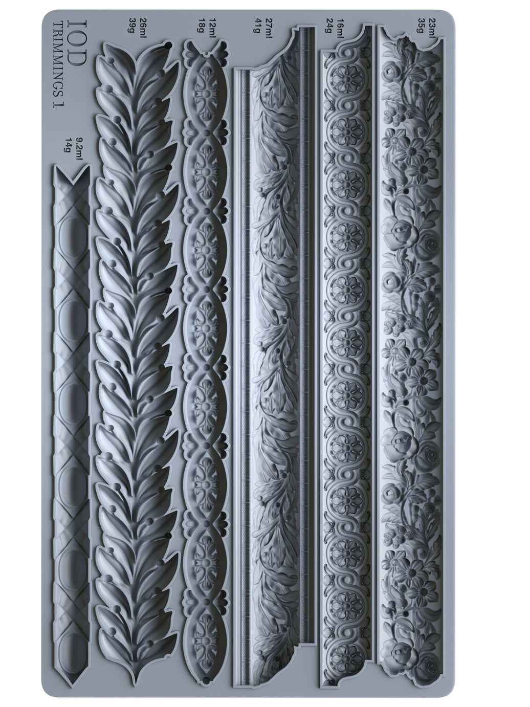 Decorative mold with intricate patterns on a white background