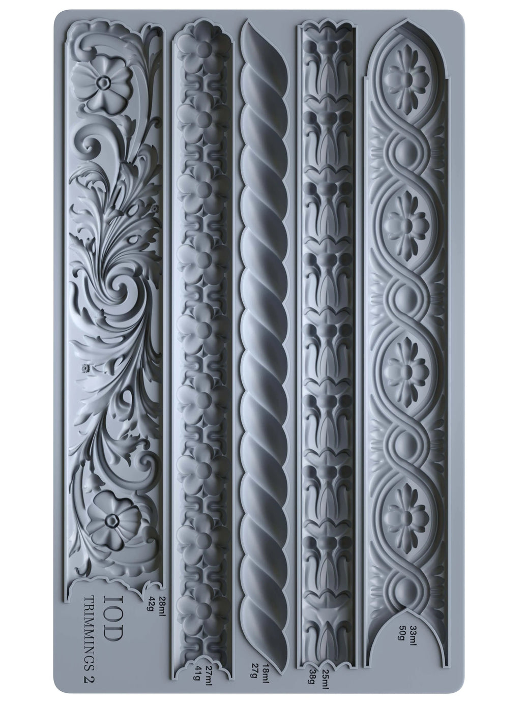 Decorative mold with intricate patterns on a gray background