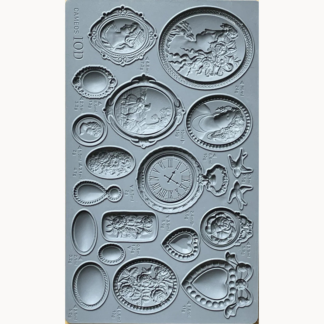 Silicone mold with decorative designs on a white background