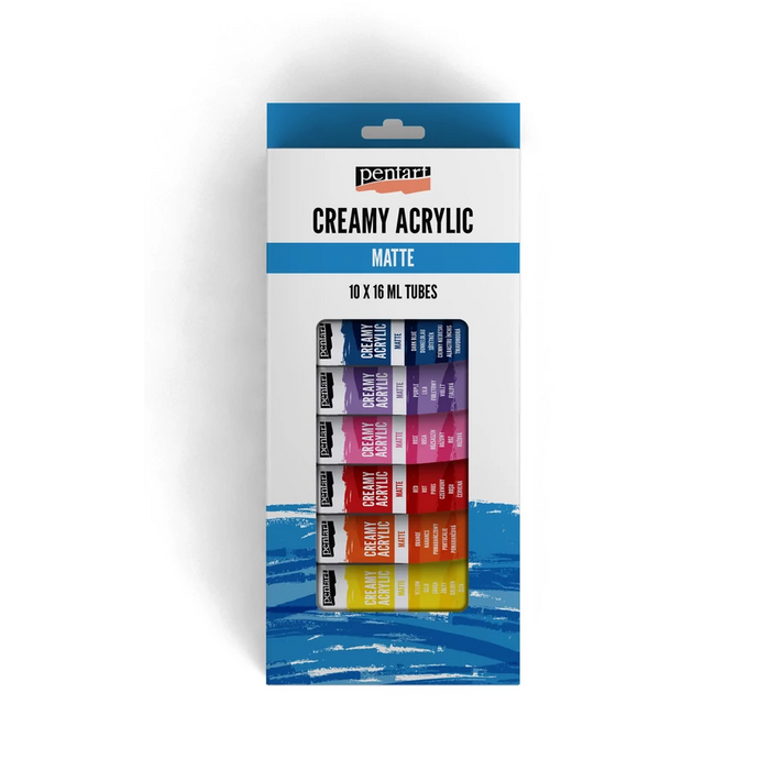 Creamy acrylic paint matte set 10 colors x 16 ml / tube