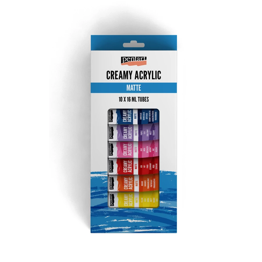 Creamy acrylic paint matte set 10 colors x 16 ml / tube