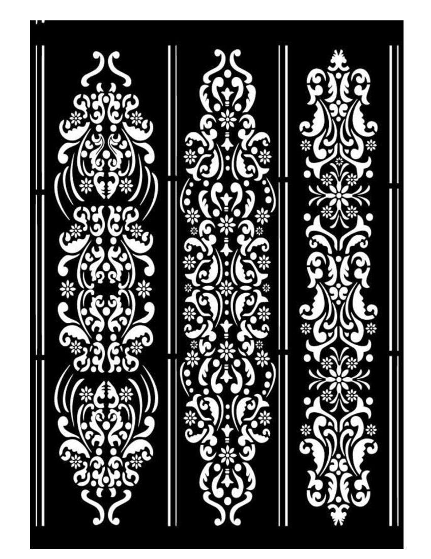 French Borders Stencil DQST-0009