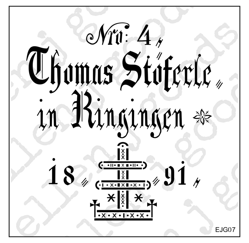 Set of 4 German Grain Sack Quilt Stencil, 12 inch