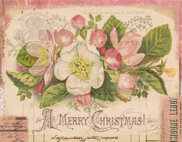 A Merry Chistmas Pink Florals (047) C520
