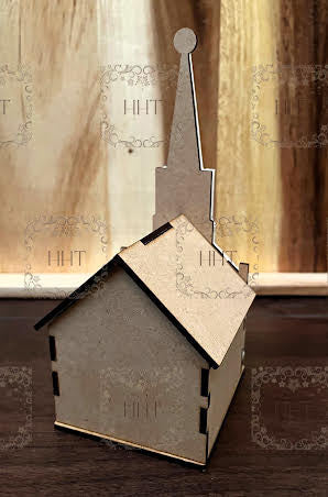 Handcrafted Holiday Traditions MDF House of Faith 3d Church Base