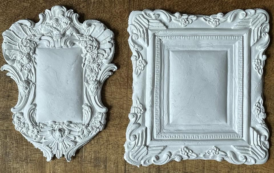Two Frames with IOD Moulds, Air-Dry Clay, and Resin 