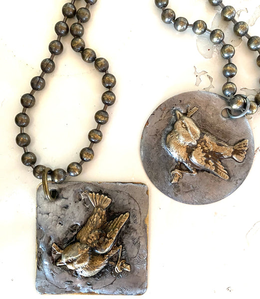 2” Hand crafted chunky brass pendants