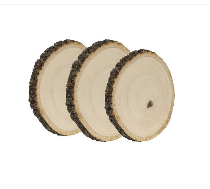 Set of three wood coasters