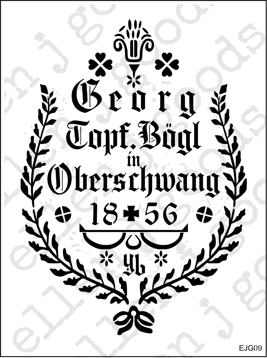 Georg Bogl 1856 Stencil