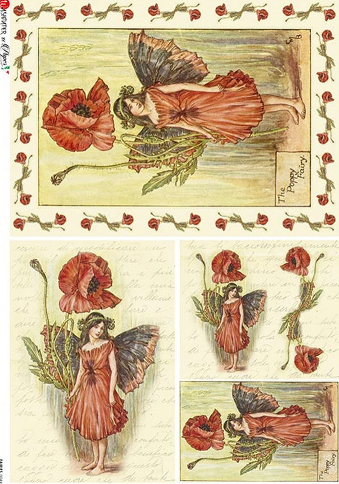 Fairies 0044, rice paper design by Paper Designs Italy, arts & entertainment > hobbies & creative arts > arts & crafts > crafting patterns & molds > needlecraft patterns, for decoupage and crafting