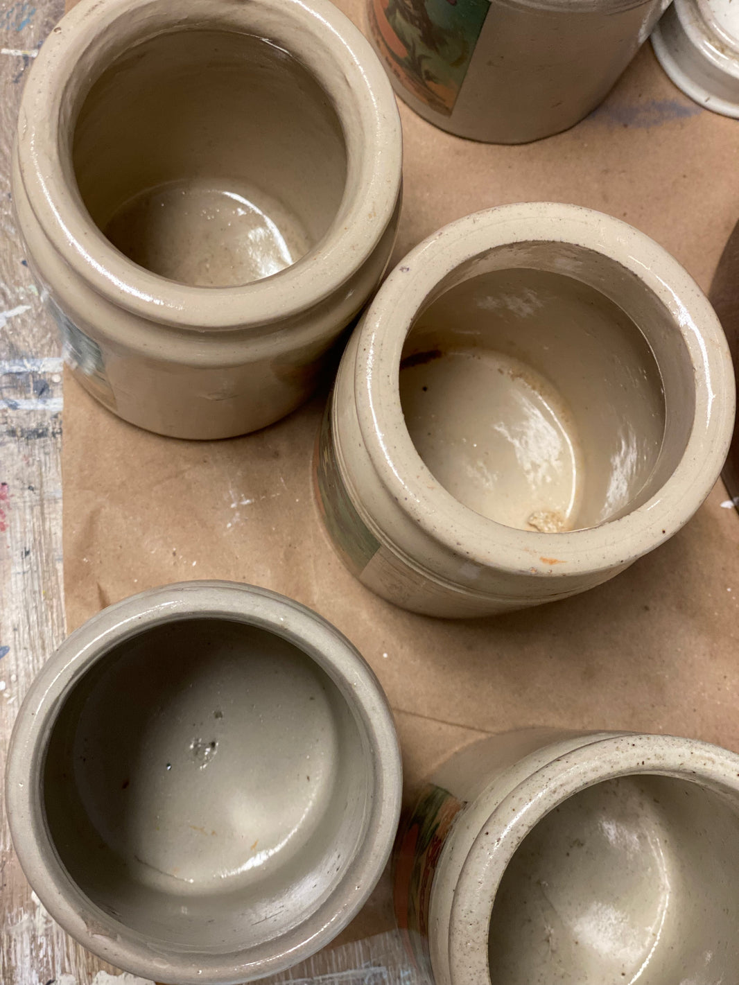 Vintage crock with added label