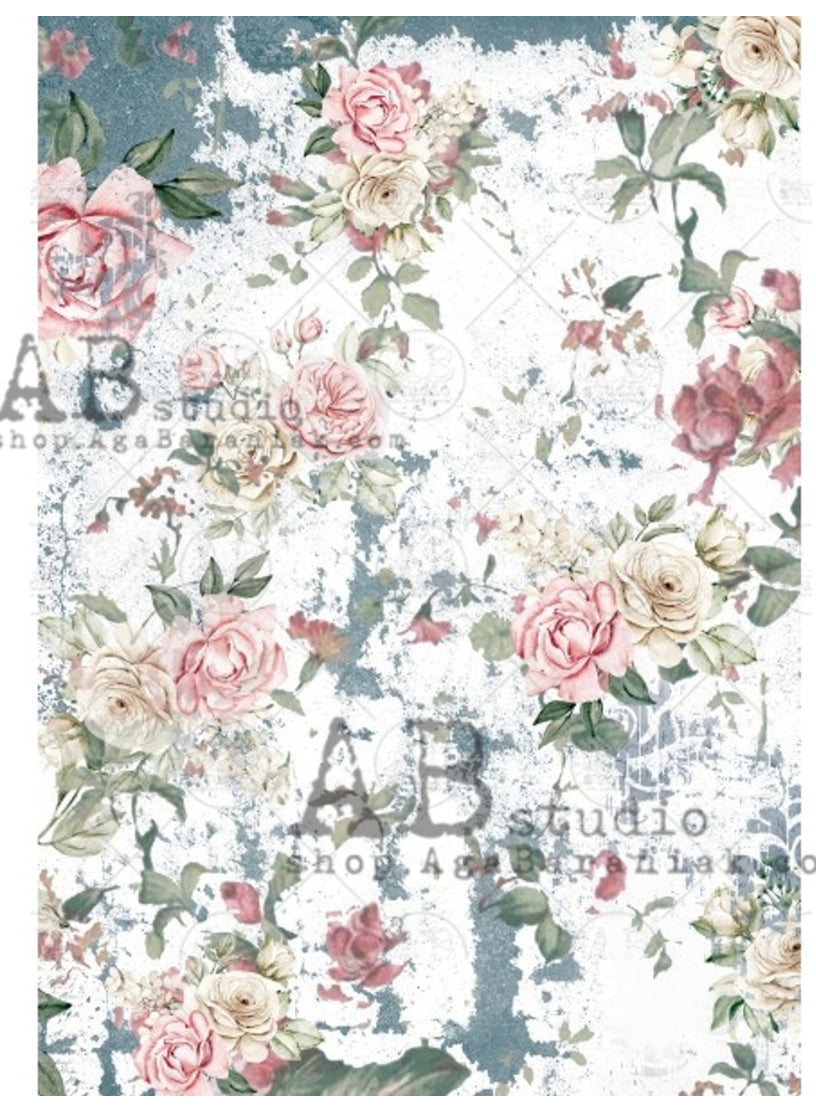 Soft Blue and Pink Roses ABRP_523